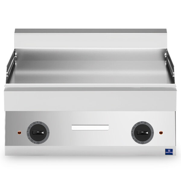 Bak-/Grillplaat | 650 LINE | Elektrisch | Glad Oppervlak 695x520 (RVS) | 120°C/320°C | 9kW (400V) | 700x650x300(h)mm