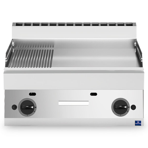 Bak-/Grillplaat | 650 LINE | Gas | Glad/Gegroefd Oppervlak 695x520 (RVS) | 11.4kW | 700x650x300(h)mm