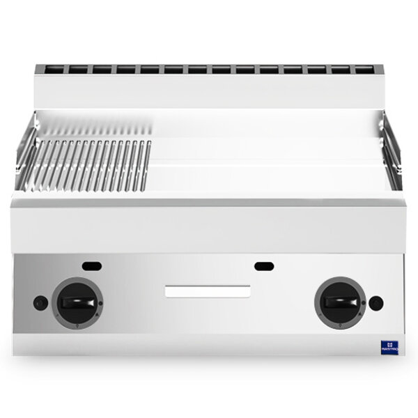 Bak-/Grillplaat | 650 LINE | Gas | Glad/Gegroefd Oppervlak 695x520 (Verchroomd) | 11.4kW | 700x650x300(h)mm