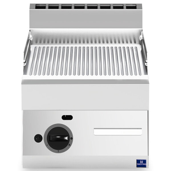 Bak-/Grillplaat | 650 LINE | Gas | Gegroefd Oppervlak 395x520 (Verchroomd) | 5.7kW | 400x650x300(h)mm