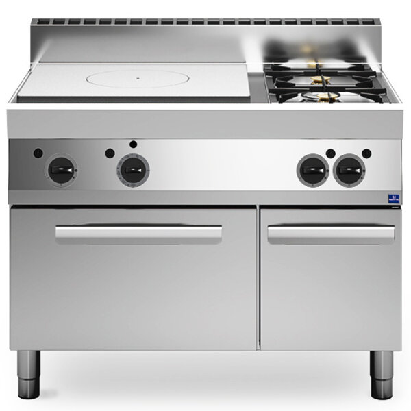 Fornuis/Doorkookplaat + Heteluchtoven | 650 LINE | Gas | 2 Branders + Plaat | 21.8kW | Neutraal Vak (1/1 GN) | 1100x650x850(h)mm