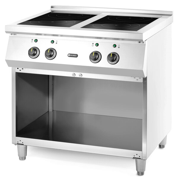 Inductiefornuis | 4 Kookpunten | 17kW (400V) | Open Onderkast | 800x700x870(h)mm