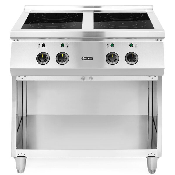 Inductiefornuis | 4 Kookpunten | 17kW (400V) | Open Onderkast | 800x700x870(h)mm