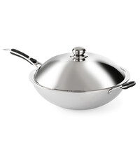 HENDI Wokpan | RVS | Ronde Bodem | Incl. Deksel | Ø360x180(h)mm 