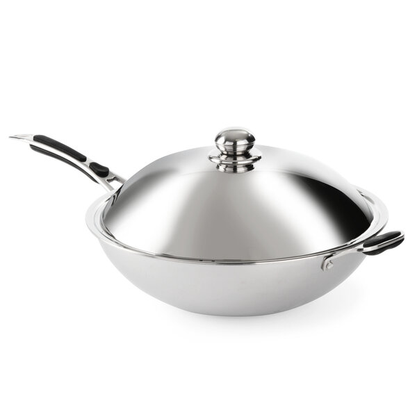 Wokpan | RVS | Ronde Bodem | Incl. Deksel | Ø360x180(h)mm