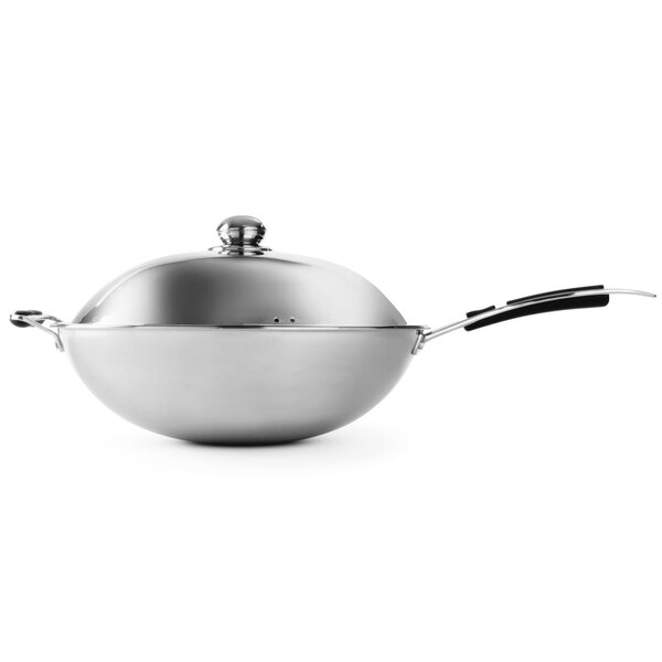 Wokpan | RVS | Ronde Bodem | Incl. Deksel | Ø360x180(h)mm