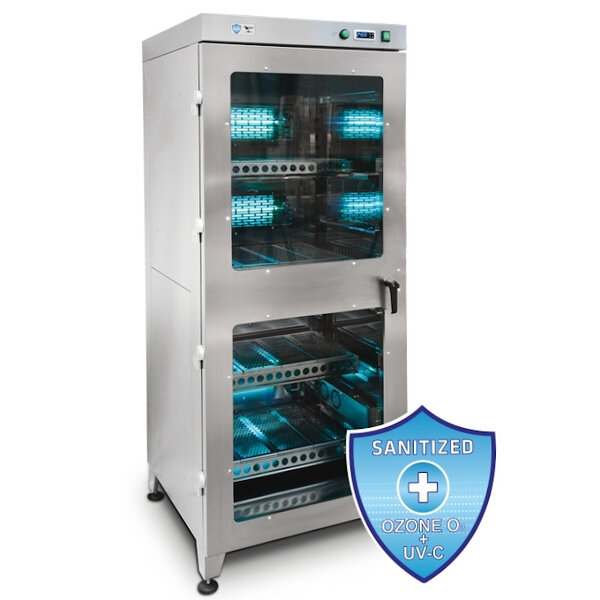 Sterilisatiekast | UV-C + Ozone | 100% Ecofriendly | 2 Schappen + Kledingrek | 0.12kW (230V) | 700x690x1830(h)mm