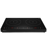 HENDI Inductiekookplaat | KitchenLine | 2 Kookpunten | 60°C/240°C | 3.5kW (230V) | Touchbediening | 608x370x61(h)mm