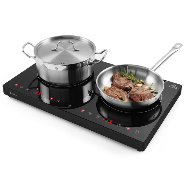 Inductiekookplaat | KitchenLine | 2 Kookpunten | 60°C/240°C | 3.5kW (230V) | Touchbediening | 608x370x61(h)mm