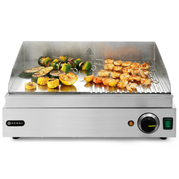 Bak-/Grillplaat | ProfiLine | Elektrisch | Glad/Gegroefd Oppervlak 518x328 (Verchroomd) | 50°C/300°C | 2.4kW (230V) | 550x380x240(h)mm