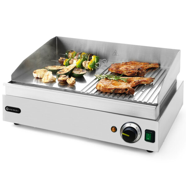 Bak-/Grillplaat | ProfiLine | Elektrisch | Glad/Gegroefd Oppervlak 518x328 (Verchroomd) | 50°C/300°C | 2.4kW (230V) | 550x380x240(h)mm