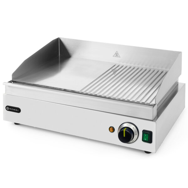 Bak-/Grillplaat | ProfiLine | Elektrisch | Glad/Gegroefd Oppervlak 518x328 (Verchroomd) | 50°C/300°C | 2.4kW (230V) | 550x380x240(h)mm