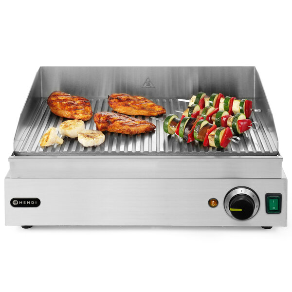Bak-/Grillplaat | ProfiLine | Elektrisch | Gegroefd Oppervlak 518x328 (Verchroomd) | 50°C/300°C | 2.4kW (230V) | 550x420x240(h)mm