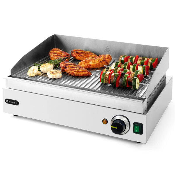 Bak-/Grillplaat | ProfiLine | Elektrisch | Gegroefd Oppervlak 518x328 (Verchroomd) | 50°C/300°C | 2.4kW (230V) | 550x420x240(h)mm