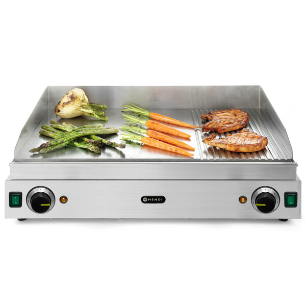 Bak-/Grillplaat | ProfiLine | Elektrisch | Glad/Gegroefd Oppervlak 688x410 (Verchroomd) | 50°C/300°C | 3.5kW (230V) | 720x530x250(h)mm