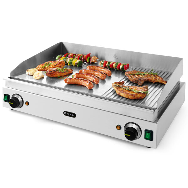 Bak-/Grillplaat | ProfiLine | Elektrisch | Glad/Gegroefd Oppervlak 688x410 (Verchroomd) | 50°C/300°C | 3.5kW (230V) | 720x530x250(h)mm