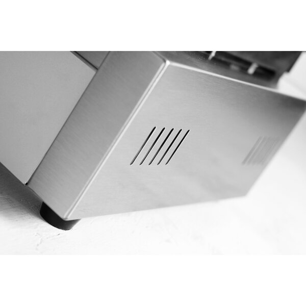 Contact-/Paninigrill | Enkel | Gegroefd Oppervlak 340x230 (Gietijzer) | 30°C/300°C | 2.2kW (230V) | 430x370x210(h)mm