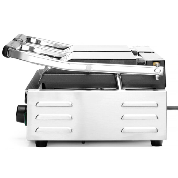 Contact-/Paninigrill | Dubbel | Gegroefd Oppervlak 475x230 (Gietijzer) | 30°C/300°C | 3.6kW (230V) | 570x370x210(h)mm