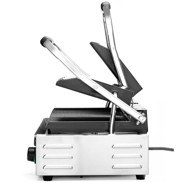 Contact-/Paninigrill | Dubbel | Gegroefd Oppervlak 475x230 (Gietijzer) | 30°C/300°C | 3.6kW (230V) | 570x370x210(h)mm