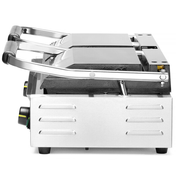 Contact-/Paninigrill | Dubbel | Glad/Gegroefd Oppervlak 475x230 (Gietijzer) | 30°C/300°C | 3.6kW (230V) | 570x370x210(h)mm