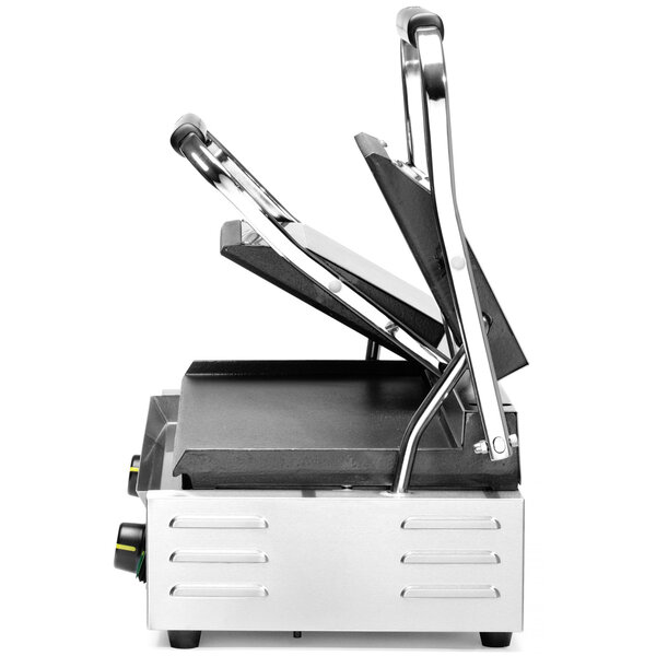 Contact-/Paninigrill | Dubbel | Glad/Gegroefd Oppervlak 475x230 (Gietijzer) | 30°C/300°C | 3.6kW (230V) | 570x370x210(h)mm