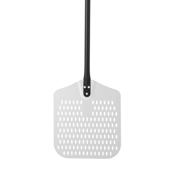 Pizzaschep | Oppervlak 305x305mm | Aluminium (Geperforeerd) | Lengte 1320mm