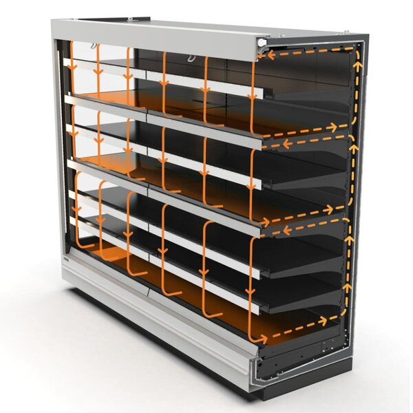 Wandkoeling | AERO | Energiezuinig | Div. Kleuren | -1°C/+5°C | Geforceerd | 6 Schappen | Intern Nachtgordijn | 1330x765x2145(h)mm