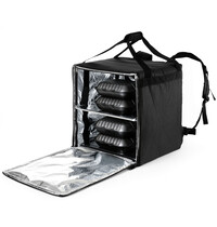 HENDI Bezorgrugtas | Waterdicht Polyester (Dubbel Geïsoleerd) | 75.2L | Verstelbare Tussenplank | 410x410x480(h)mm 