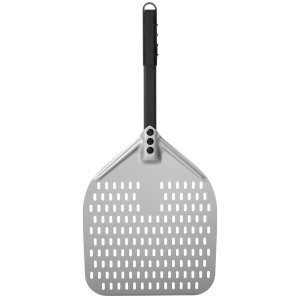 Pizzaschep | Oppervlak 350x350mm | Aluminium (Geperforeerd) | Lengte 710mm