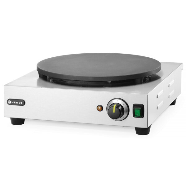 Crêpes Bakplaat | Elektrisch | Oppervlak Ø400 (Gietijzer) | 50°C/300°C | 3kW (230V) | 470x520x160(h)mm