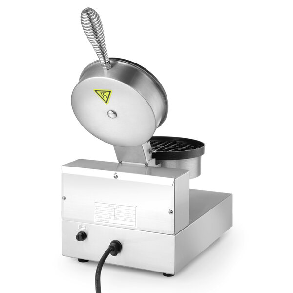 Wafelijzer | Enkel | Belgische Wafels (Ø190mm) | 50°C/220°C | 1kW (230V) | Draaibaar | 250x491x285(h)mm