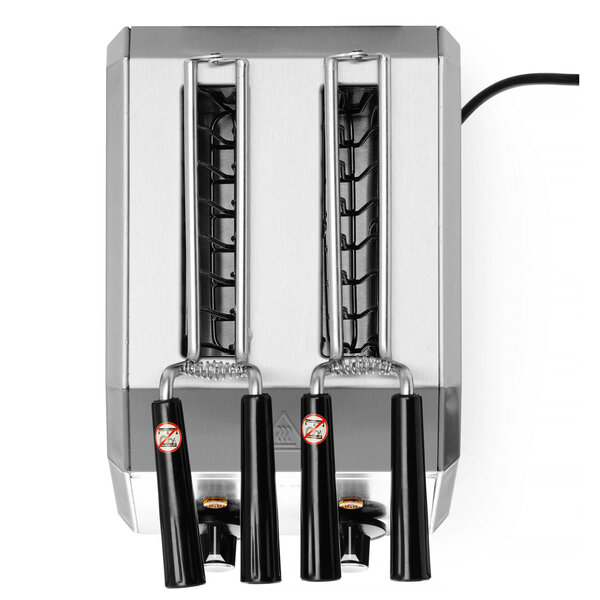 Tosti-Apparaat | RVS | 2 Sleuven (Onafhankelijk Instelbaar) | Incl. Tostiklemmen | 1.2kW (230V) | 200x300x223(h)mm
