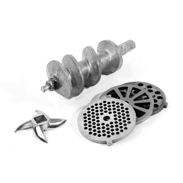 Vlees-/Gehaktmolen | Incl. 2 Roosters (Ø4/7mm) + 3 Worstvultrechters (Ø12/15/20mm) | 0.4kW (230V) | 190x275x347(h)mm
