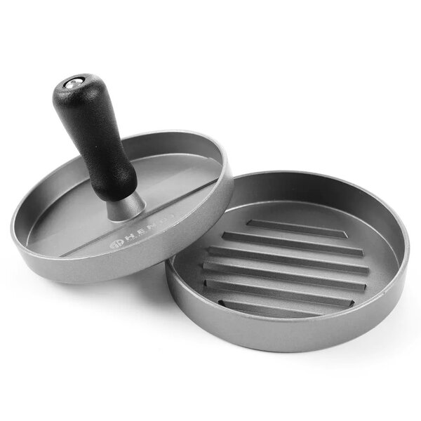 Hamburgerpers | Aluminium (Antiaanbaklaag) | Binnenmaat Ø115mm | Ø120x80(h)mm