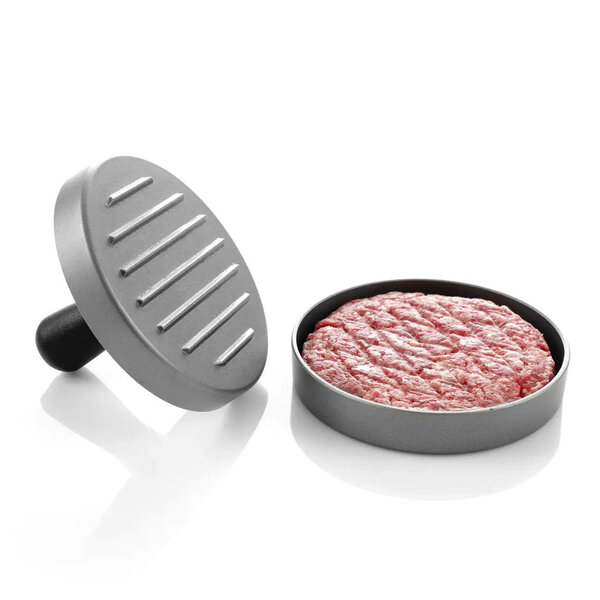 Hamburgerpers | Aluminium (Antiaanbaklaag) | Binnenmaat Ø115mm | Ø120x80(h)mm