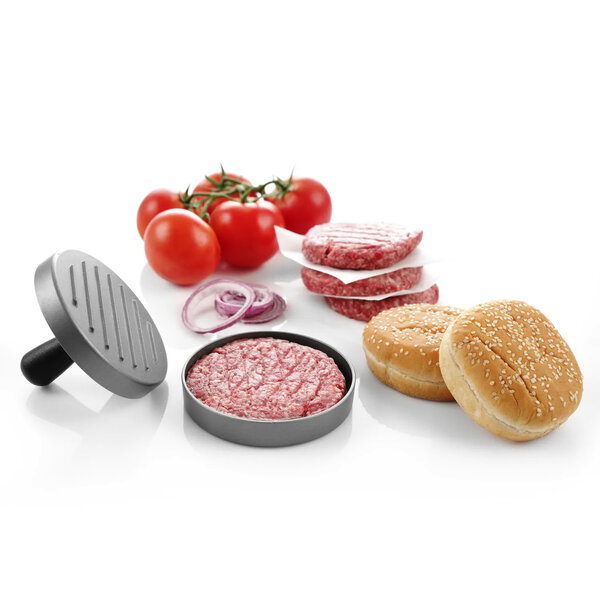 Hamburgerpers | Aluminium (Antiaanbaklaag) | Binnenmaat Ø115mm | Ø120x80(h)mm