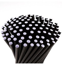 Luxus Papieren rietjes | 8x240mm | zwart | 2400 stuks