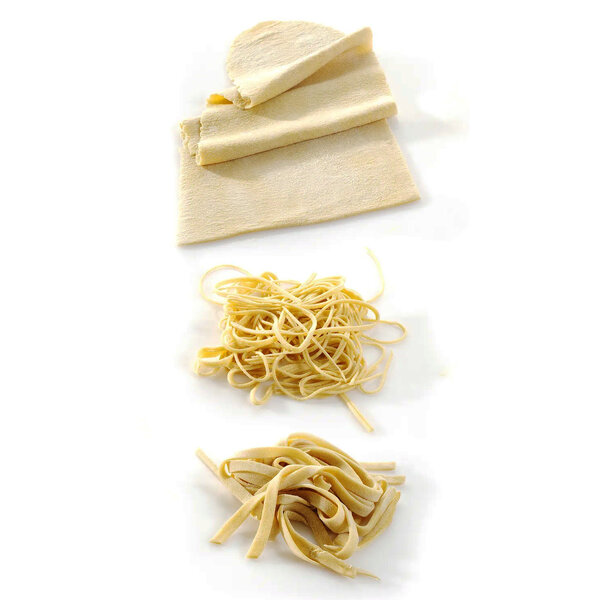 Pastamachine | Handmatig | Cap. 140mm | Instelbare Dikte (0.2-2.5mm) | Deegroller + Tagliatelle + Fettuccine | 382x440x340(h)mm