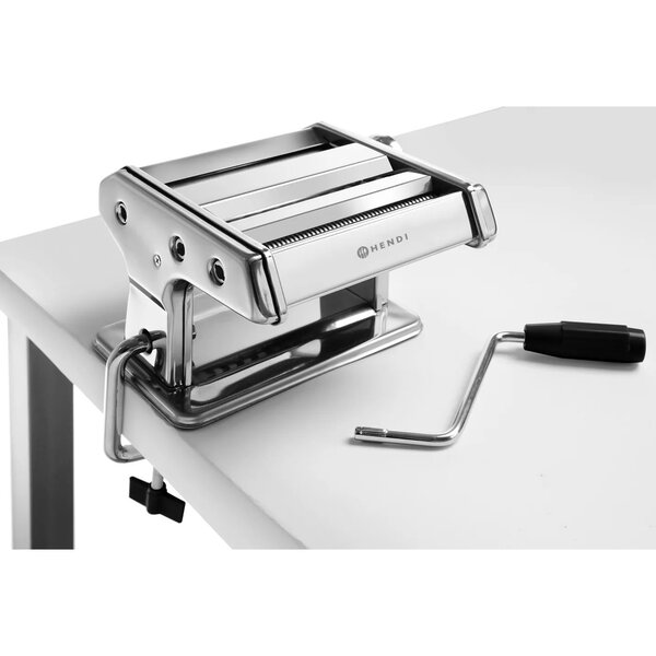 Pastamachine | Handmatig | Cap. 140mm | Instelbare Dikte (0.2-2.5mm) | Deegroller + Tagliatelle + Fettuccine | 382x440x340(h)mm