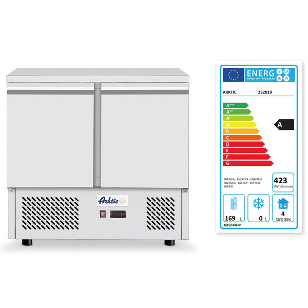 Koelwerkbank | KitchenLine | Energiezuinig | 300L | 2 Deuren (1/1 GN) | -2°C/+8°C | Geforceerd | 900x700x880(h)mm