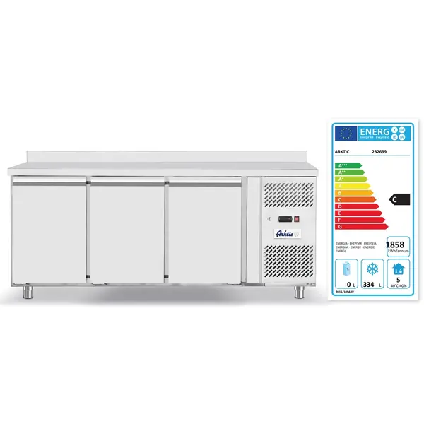 Vrieswerkbank | ProfiLine | 420L | 3 Deuren (1/1 GN) | -18°C/-22°C | Geforceerd | Achteropstand | 1795x700x850/890(h)mm