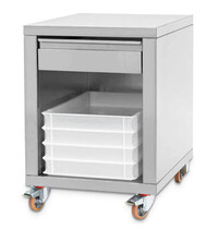 Diamond Onderstel | Pizzapletters | Open + Lade (EN600x400) | Wielen (Geremd) | 615x710x800(h)mm