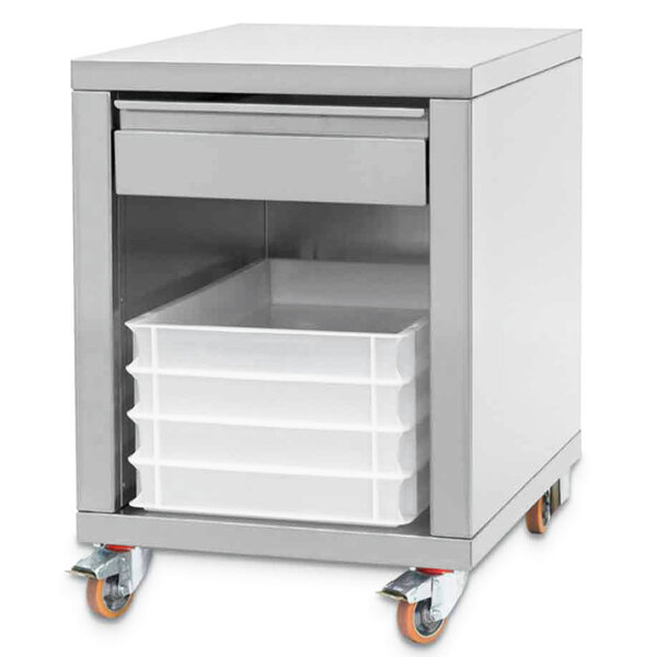 Onderstel | Pizzapletters | Open + Lade (EN600x400) | Wielen (Geremd) | 615x710x800(h)mm