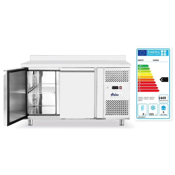 Vrieswerkbank | ProfiLine | 280L | 2 Deuren (1/1 GN) | -18°C/-22°C | Geforceerd | 0.6kW | Achteropstand | 1360x700x850/890(h)mm
