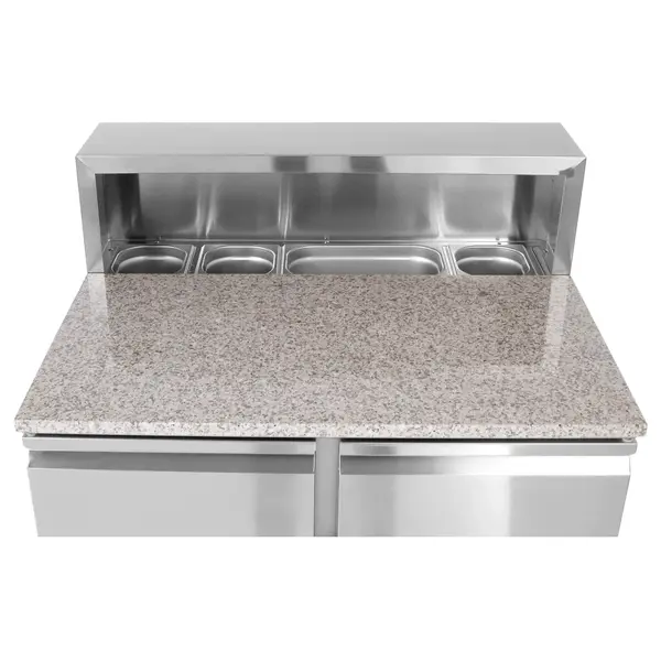 Pizzawerkbank | KitchenLine | 300L | 2 Deuren (1/1 GN) | Boven 5x 1/6 GN | -2°C/+8°C | Geforceerd | 900x700x880/1100(h)mm