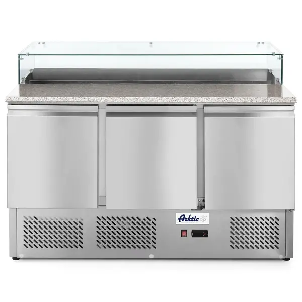 Pizzawerkbank | KitchenLine | 380L | 3 Deuren (1/1 GN) | Boven 8x 1/6 GN | -2°C/+8°C | Geforceerd | 0.31kW | 1365x700x880/1100(h)mm