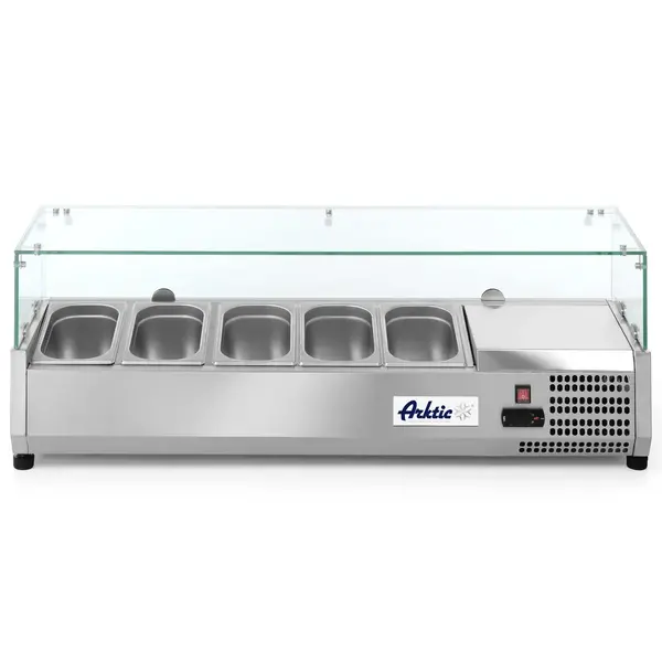 Opzetkoelvitrine | 5x 1/4 GN | -2°C/+8°C | 1205x335x430(h)mm