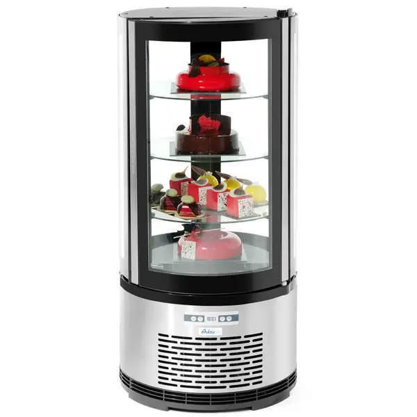 Gebaksvitrine | 100L | RVS/Zwart | 0°C/+6°C | Geforceerd | 4 Niveaus | Ø480x1030(h)mm