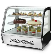 Arktic by HENDI Koelvitrine | 120L | RVS/Zwart | 0°C/+6°C | Geforceerd | 3 Niveaus | 686x568x686(h)mm 