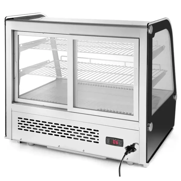 Koelvitrine | 120L | RVS/Zwart | 0°C/+6°C | Geforceerd | 3 Niveaus | 686x568x686(h)mm